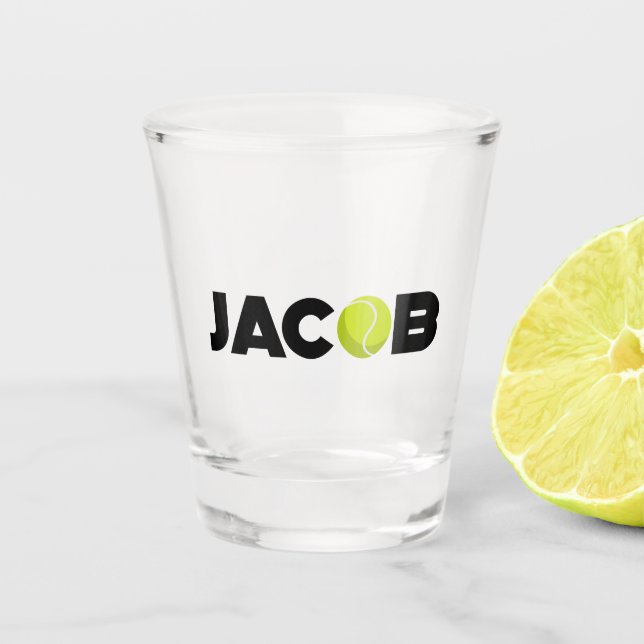 Jacob Tennis Shot Glass (Front)