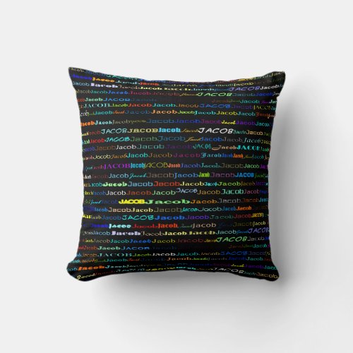 Jacob Text Design I Throw Pillow