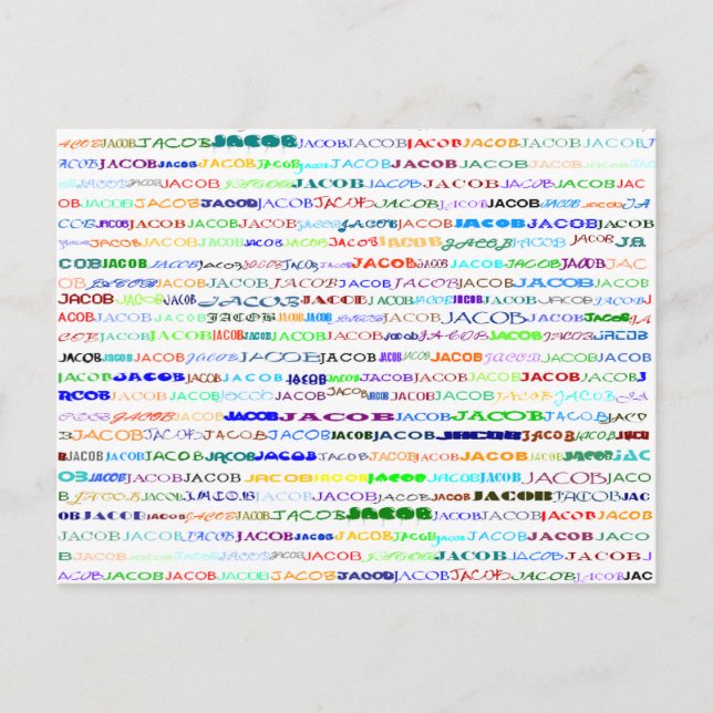 Jacob Text Design II Postcard (Front)