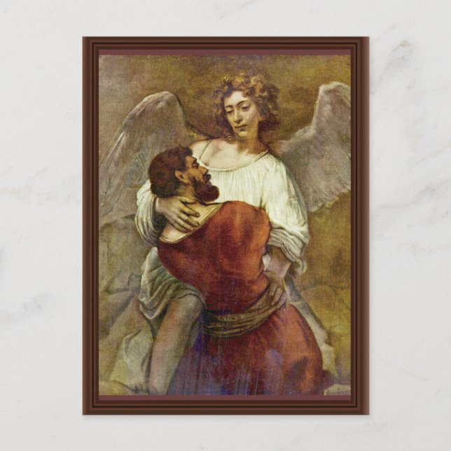 Jacob Wrestling With The Angel By Rembrandt Postcard (Front)