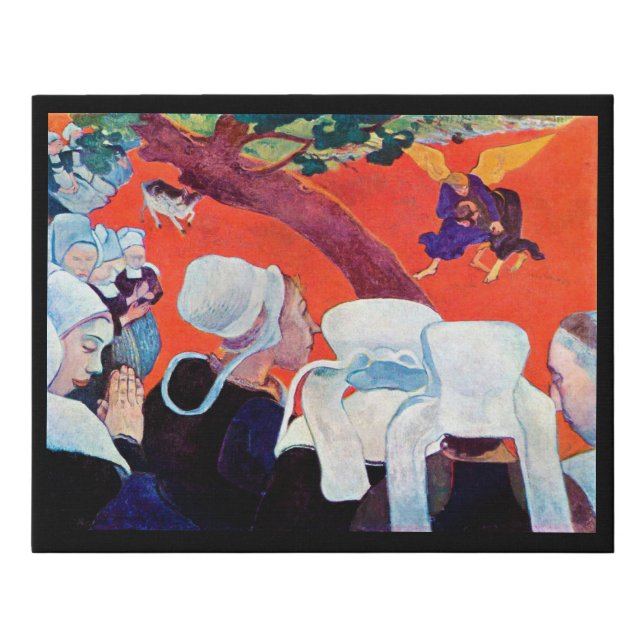 Jacob Wrestling with the Angel, Gauguin Faux Canvas Print (Front)