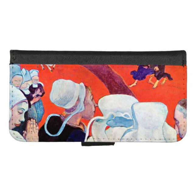 Jacob Wrestling with the Angel, Gauguin iPhone Wallet Case (Front (Horizontal))
