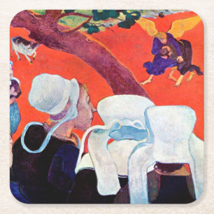 Jacob Wrestling with the Angel, Gauguin Square Paper Coaster