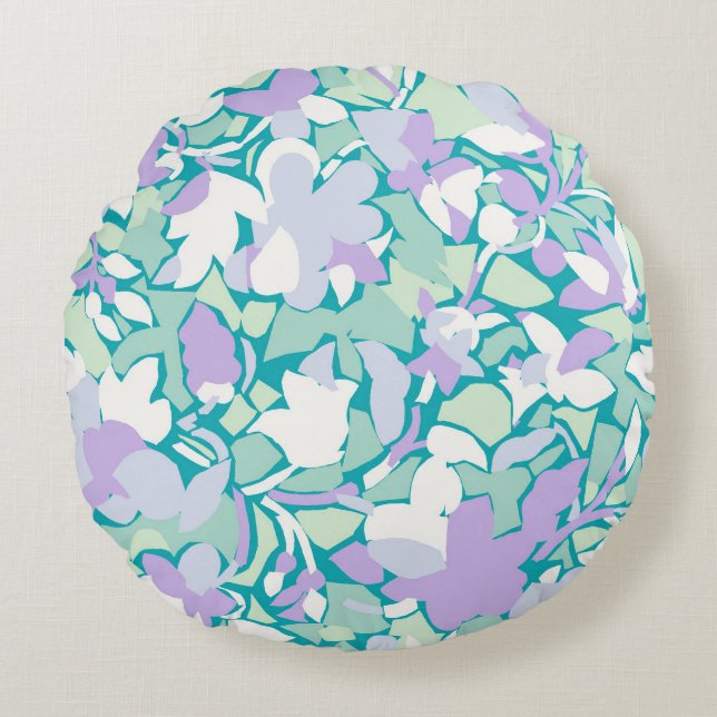 Jacobean Collage Round Pillow (Front)