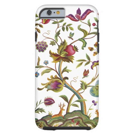 Jacobean Crewel Embroidery Tree Of Life Tough Iphone 6 Case