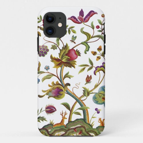 Jacobean Crewel Embroidery Tree of Life iPhone 11 Case