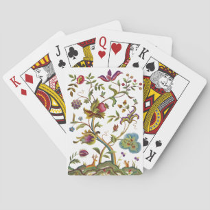 Jacobean Crewel Embroidery Tree of Life Poker Cards