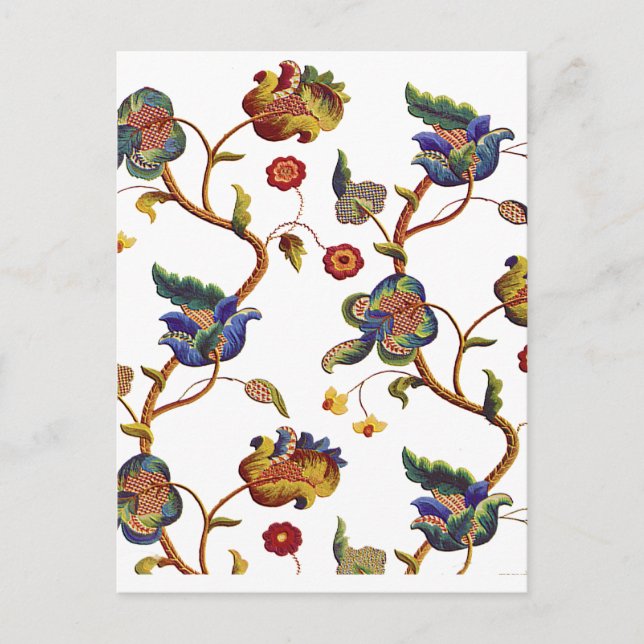 Jacobean Embroidered Albemarle Pattern Postcard (Front)