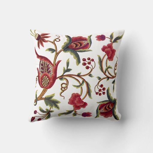 Jacobean Embroidery Pillow Zazzle