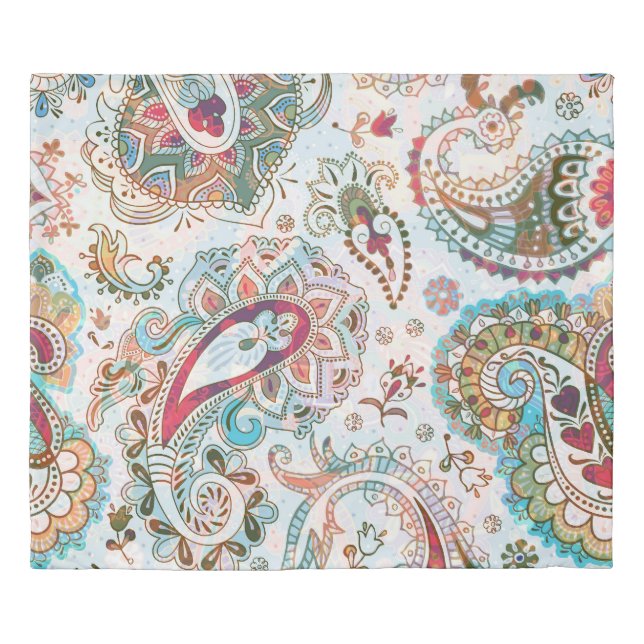 Jacobean Ethnic Floral Pattern Duvet Cover (Front)