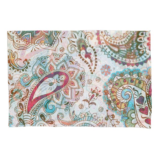 Jacobean Ethnic Floral Pattern Pillow Case (Front)