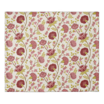 Jacobean Floral 2Way Pattern Reds Pinks Gold Cream