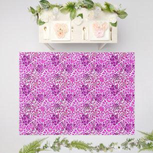 Jacobean Floral, Amethyst Purple and Lilac  Outdoor Rug