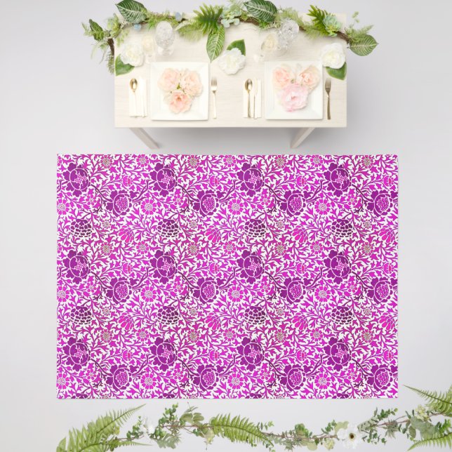 Jacobean Floral, Amethyst Purple and Lilac  Outdoor Rug (Insitu (Wedding 2))