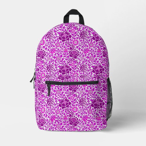 Jacobean Floral Amethyst Purple and Lilac  Printed Backpack