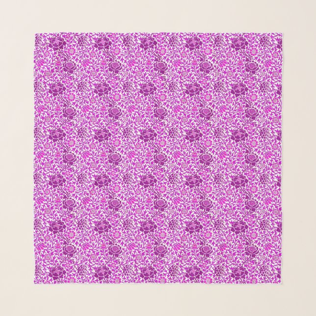 Jacobean Floral, Amethyst Purple and Lilac  Scarf (Front)