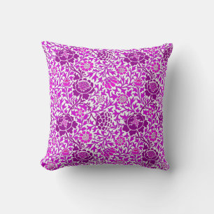 Jacobean Floral, Amethyst Purple and Lilac Throw Pillow