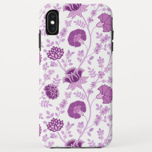 Jacobean Floral Big Pattern Pinks on White iPhone XS Max Case