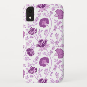 Jacobean Floral Big Pattern Pinks on White iPhone XR Case