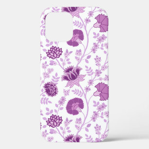 Jacobean Floral Big Pattern Pinks on White iPhone 12 Pro Case