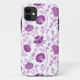 Jacobean Floral Big Pattern Pinks on White iPhone 11 Case
