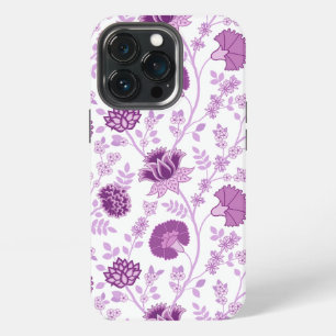 Jacobean Floral Big Pattern Pinks on White iPhone 13 Pro Case