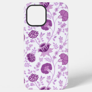 Jacobean Floral Big Pattern Pinks on White iPhone 12 Pro Max Case