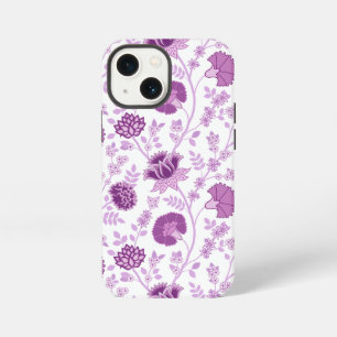 Jacobean Floral Big Pattern Pinks on White iPhone 13 Mini Case