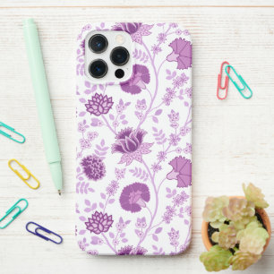 Jacobean Floral Big Pattern Pinks on White iPhone 12 Pro Max Case