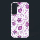 Jacobean Floral Big Pattern Pinks on White Samsung Galaxy S22  Case<br><div class="desc">Jacobean style floral surface pattern design in contrasting pinks on a white background.</div>