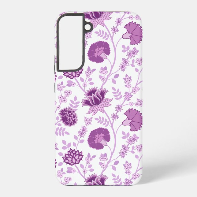 Jacobean Floral Big Pattern Pinks on White Samsung Galaxy Case (Back)