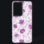Jacobean Floral Big Pattern Pinks on White Samsung Galaxy S21  Case<br><div class="desc">Jacobean style floral surface pattern design in contrasting pinks on a white background.</div>