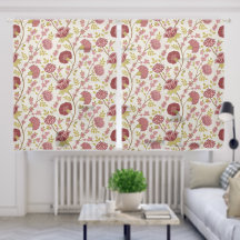Jacobean Floral Big Pattern Reds Pinks Gold Cream