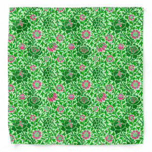 Jacobean Floral, Emerald and Lime Green Bandana