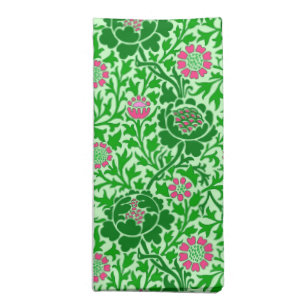 Jacobean Floral, Emerald and Lime Green Cloth Napkin