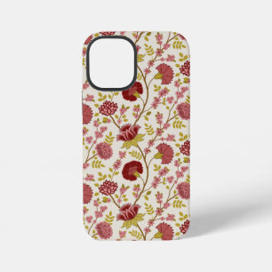 Jacobean Floral Pattern Reds Pinks Gold Cream iPhone 12 Mini Case