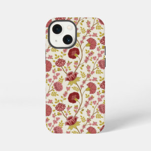 Jacobean Floral Pattern Reds Pinks Gold Cream iPhone 13 Mini Case