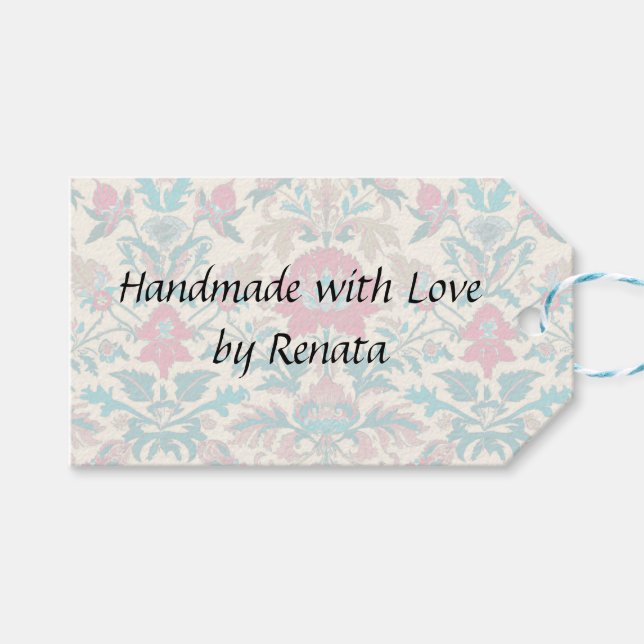 Jacobean Floral Print Gift Tags (Front (Horizontal))