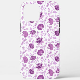 Jacobean Floral Repeat Pattern Pinks on White iPhone 12 Pro Max Case