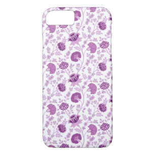 Jacobean Floral Repeat Pattern Pinks on White iPhone 8/7 Case