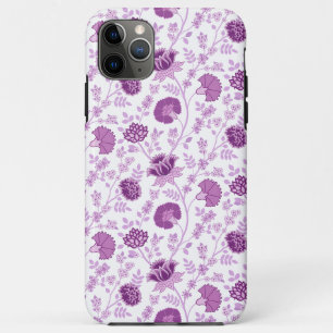 Jacobean Floral Repeat Pattern Pinks on White iPhone 11 Pro Max Case