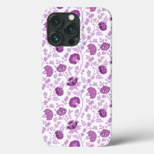 Jacobean Floral Repeat Pattern Pinks on White iPhone 13 Pro Case