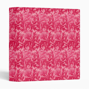 Jacobean Flower Damask, Fuchsia and Light Pink Binder