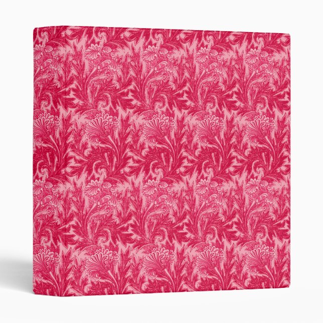 Jacobean Flower Damask, Fuchsia and Light Pink Binder (Front/Spine)