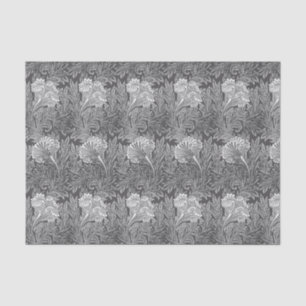 Jacobean Flower Damask, Gray / Grey and White Tissue Paper