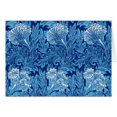 Jacobean Flower Damask, Navy, Sky Blue and White (Front Horizontal)