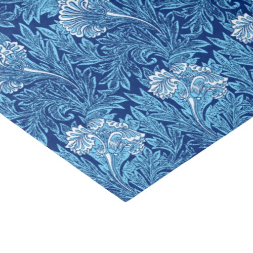 Jacobean Flower Damask Sky Blue and White Tissue Paper