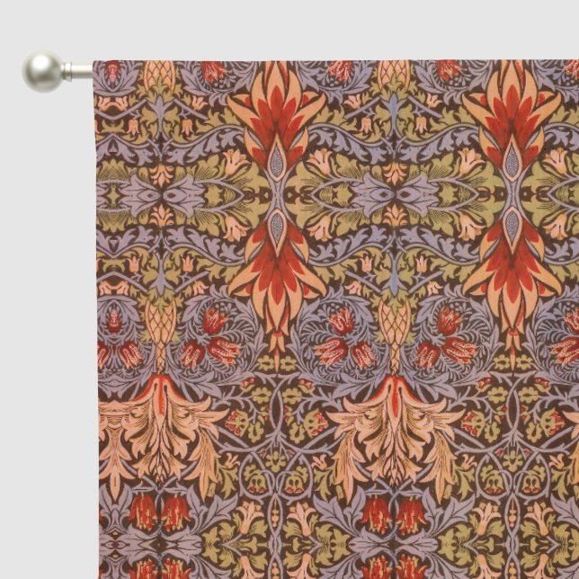 Jacobean in Red Blue Tan Blackout Curtains (Pocket)