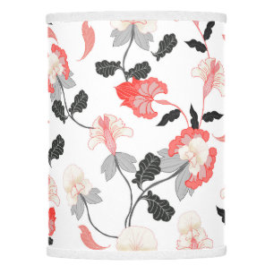 Jacobean on white lamp shade