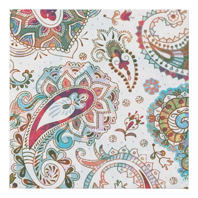 Jacobean seamless pattern. Flowers background, eth Faux Canvas Print (Front)